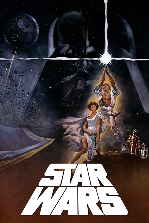 Textless movie poster art for Star Wars with custom rating overlays