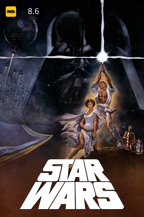 Textless movie poster art for Star Wars with custom rating overlays