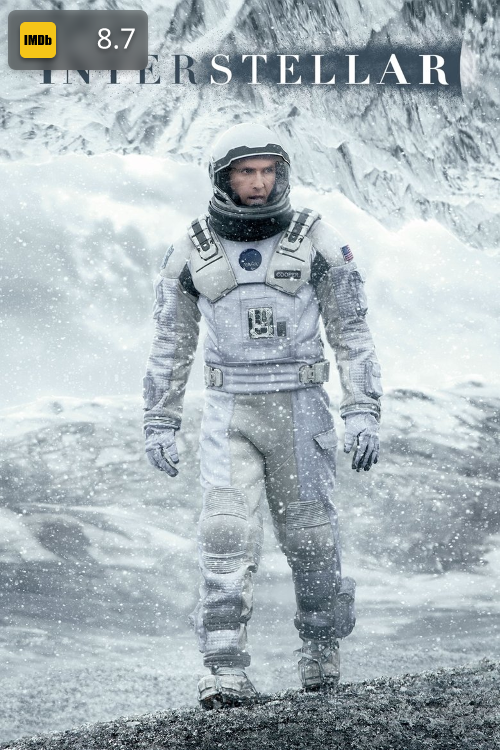 Textless movie poster art for Interstellar with custom rating overlays