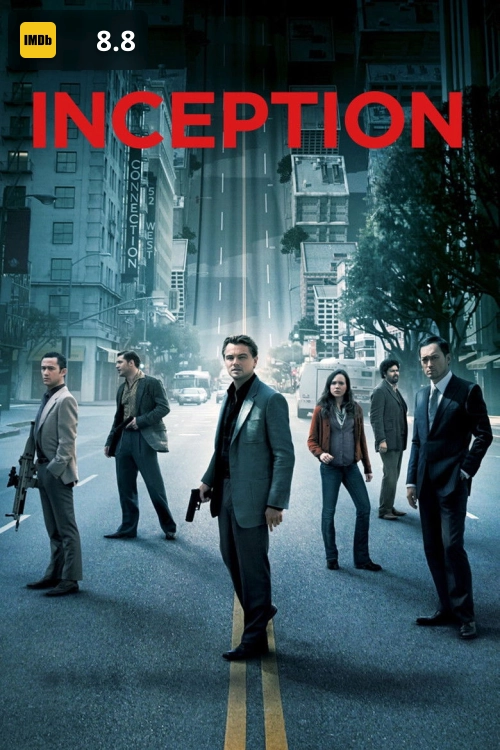 Textless movie poster art for Inception with custom rating overlays