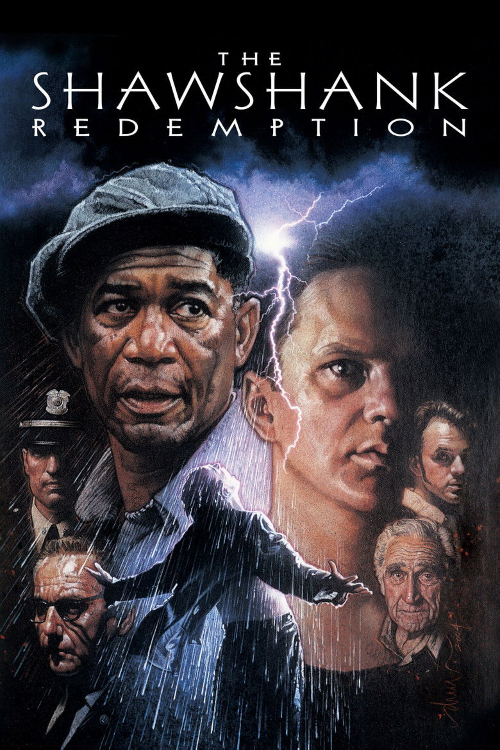 Textless movie poster art for The Shawshank Redemption with custom rating overlays