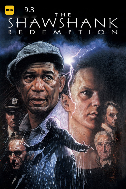 Textless movie poster art for The Shawshank Redemption with custom rating overlays