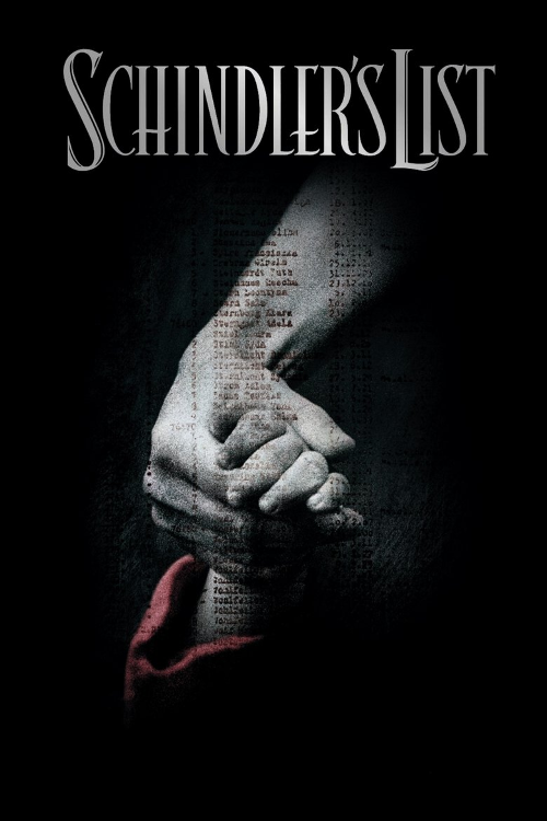 Textless movie poster art for Schindler's List with custom rating overlays