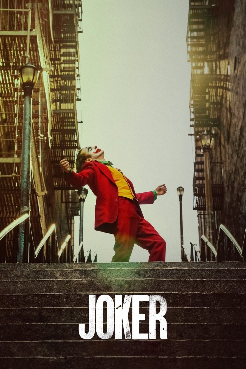 Textless movie poster art for Joker with custom rating overlays