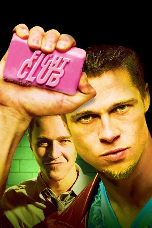 Textless movie poster art for Fight Club with custom rating overlays