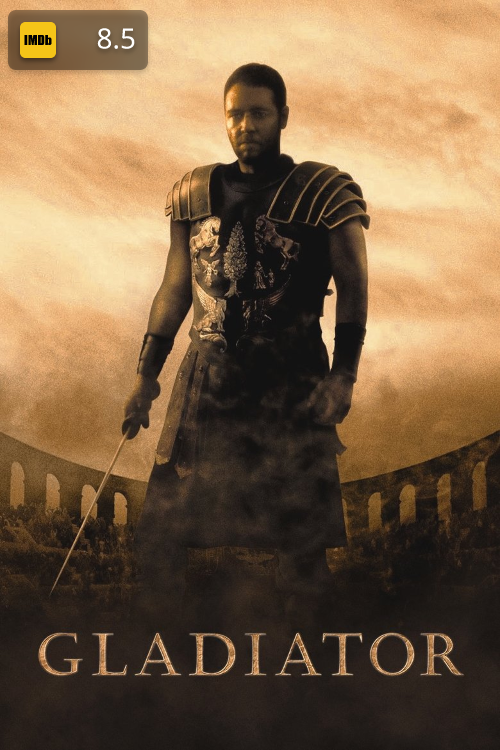 Textless movie poster art for Gladiator with custom rating overlays